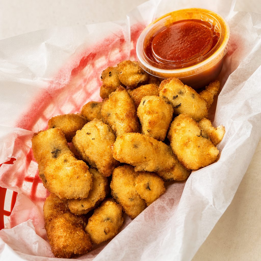 Fried Garlic Cheese Bites.